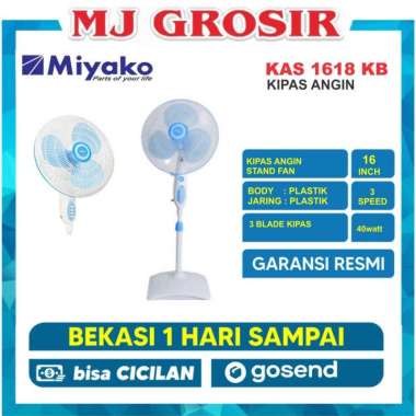 PROMO KIPAS ANGIN STAND FAN MIYAKO KAS 1618KB KIPAS ANGIN BERDIRI packing bubble
