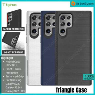 Case Samsung Galaxy S22/Plus/Ultra T-PHOX Triangle Hybrid Casing Galaxy S22 Ultra Silver