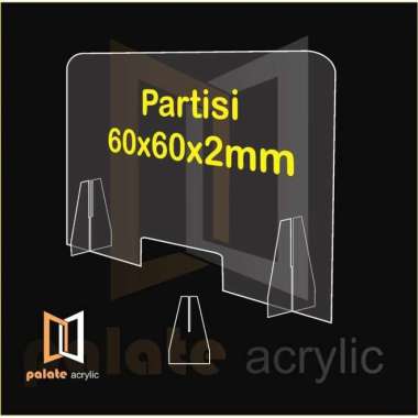 PARTISI SEKAT / PEMBATAS MEJA AKRILIK 60x60 / MEJA KASIR / ACRYLIC 2MM STANDARD