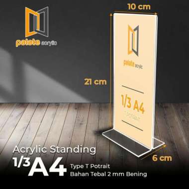 Acrylic Tent Holder / Akrilik Tent Card 1/3 A4 T Portrait 2mm