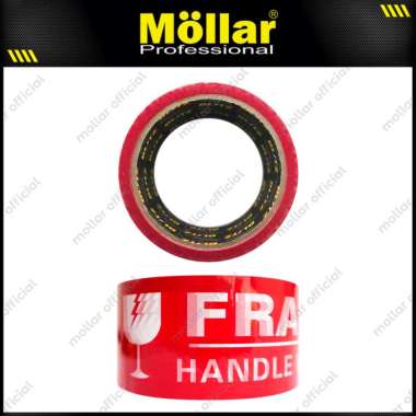 BLITZ Lakban OPP Fragile Merah 48 mm x 60 Yard Tape Perekat Jangan Dibanting