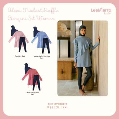 Lee Vierra Aleea Modest Ruffle Burqini Set Women, Baju Renang Wanita Muslim XL Orchid