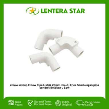 Elbow Sekrup Elbow Pipa Listrik 20mm +baut, Knee Sambungan pipa conduit Belokan L Bow