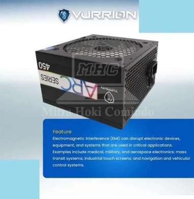 Power Supply PC 450 Watt Vurrion ARC 450 RGB BLACK