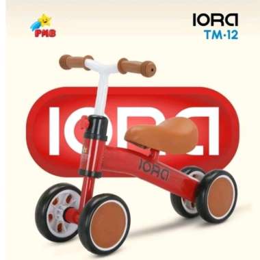 Sepeda Anak Balance Bike PMB Iora TM12 Push Bike TM-12 Ride On TM 12 Mainan Anak Merah