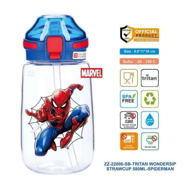 Disney Tritan Wondersip Straw Cup 580ml Spiderman