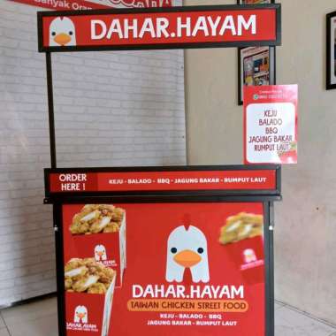 Booth Portable Meja Lipat Bongkar Pasang bahan aluminium hitam ukuran 120x60 untuk jualan makanan da