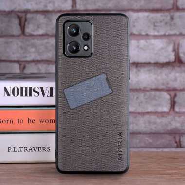 Case Realme 9 4G Case Aioria Textile Cloth Pattern Original Realme9 4G Case Dark Gray