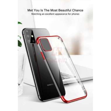 Case Samsung Galaxy A51 Case Luxury Clear Transparent Plating Case A51 Hitam