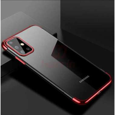 Case Samsung Galaxy A51 Case Luxury Clear Transparent Plating Case A51 Merah