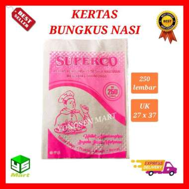 Isi 250 lembar Kertas nasi bungkus coklat warteg uduk merk SUPERCO Superco