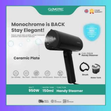 CLOVERTEC Setrika Uap Garment Steamer Handy Portable Foldable 150ml CHS-158UB putih