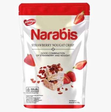 Narabis Nougat 90g - Naraya Narabis Cemilan Nougat 90g Narabis 90 Strawberry