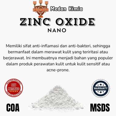 Zinc Oxide Nano Bahan Sunscreen 50gr / Zinc Oxide USP Grade 50gr / Pelindung Kulit dari Sinar UV Zin