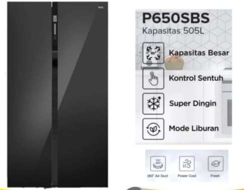 TCL Kulkas 2 Pintu Side by Side [505L] P650SBS