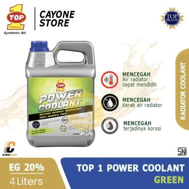 TOP 1 TOP1 Radiator Power Coolant 20% Anti Rust & Corrosion - Air Radiator Mobil 4 L Hijau