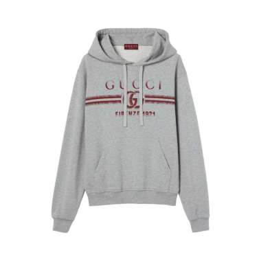 [12.12 Dealcember] Gucci Double G Firenze 1921 Faded Print Hooded Sweatshirt Grey Grey L