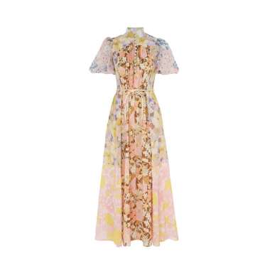 [12.12 Dealcember] Zimmermann Pop Puff Sleeve Maxi Dress Spliced 0 Nude