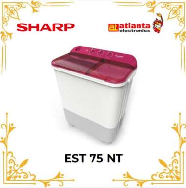 MESIN CUCI SHARP EST 75 NT 7KG 2 TABUNG 75NT 7 KG PUREMAGIC LOW WATT