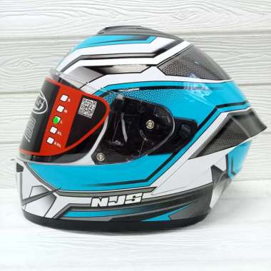HELM NJS ZX-1 ZENITH Double Visor L white blue