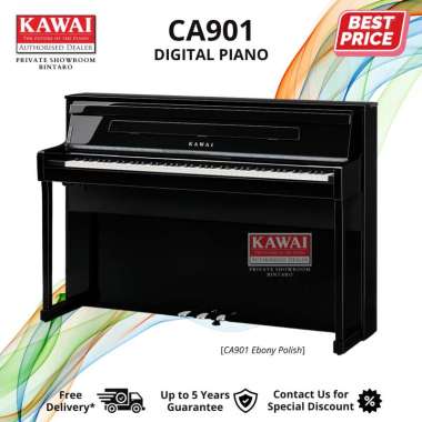 Kawai CA901 Digital Piano Authorized Dealer Resmi Ebony Polish - HItam