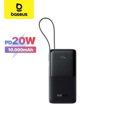 BASEUS POWER BANK BIPOW2 FAST CHARGING 20W QUICK CHARGE TYPE C PD Hitam