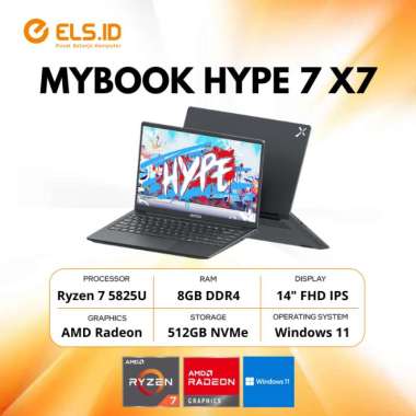 Axioo MyBook Hype 7 X7 AMD Ryzen 7-5825U 8GB SSD 512GB 14" FHD W11 Grey