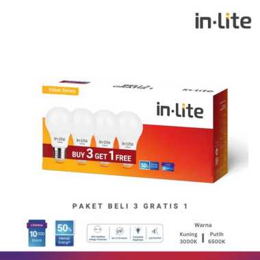 INLITE LAMPU LED PAKET PROMO 3FREE1 18 WATT