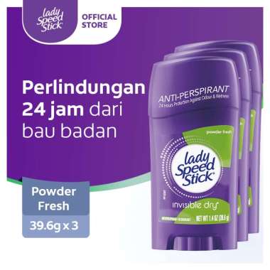 Lady Speed Stick Powder Fresh Deodorant Stick [39.6 G] x 3 Pcs
