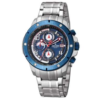 Jonas jasmin 5371 jam tangan pria chronograph - watches silver biru