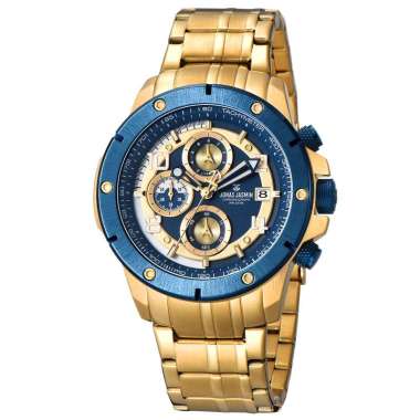 Jonas jasmin 5371 jam tangan pria chronograph - watches gold biru
