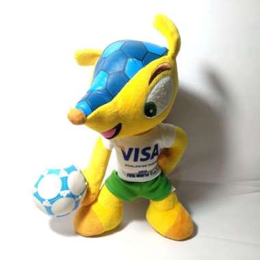 Maskot Boneka World Cup Brazil 2014 Fuleco Piala Tag Bahasa Portugis