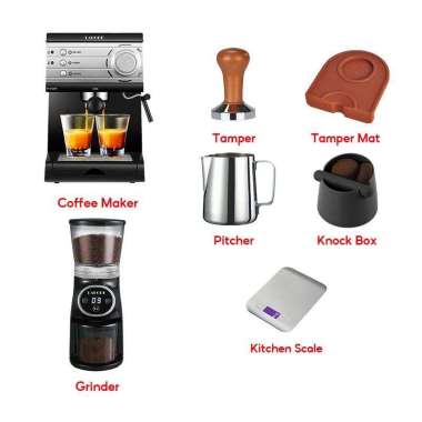 Mesin Kopi Espresso, Pembuat Semi-Otomatis Pembuat Espresso Mesin Fresh-grinding