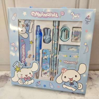 PAKET SET ALAT TULIS 8in1 1821 KARAKTER KUROMI MELODY CINNAMOROLL//STATIONARY SET Cinnamoroll