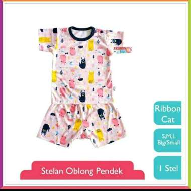 Libby Baby Baju Libby Setelan Pendek XXL Ribbon Cat