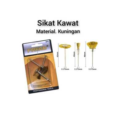 Sikat Kawat Kuningan Grinder Mini Mangkok Mata Bor Set Brass Wire Brushes Wheel Matabor Pen Set 3pcs