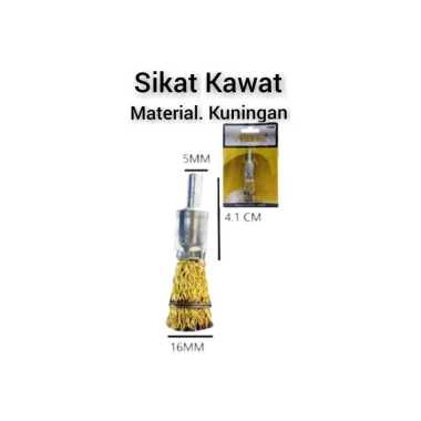 Sikat Kawat Kuningan Grinder Mini Mangkok Mata Bor Set Brass Wire Brushes Wheel Matabor Pen 16mm