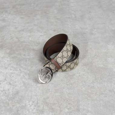 Ikat Pinggang GUCCI MONOGRAM BEIGE BROWN SHW BELT 100% ORIGINAL 110