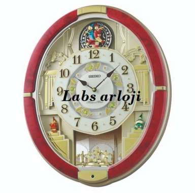 Jam Dinding Seiko Melodies QXM612 QXM612R Red Original