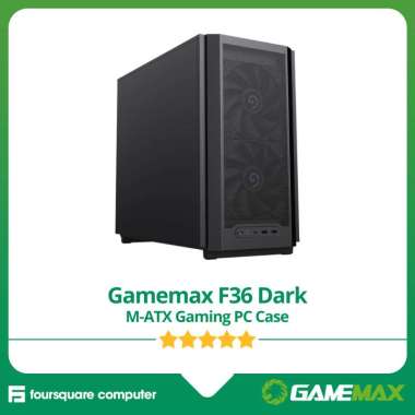 Gamemax F36 Dark+ 3x PWM Fan M-ATX Gaming CPU Case Komputer