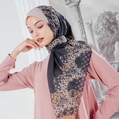 Kerudung Hijab Segiempat Motif With Box - Zoya FUGY Scarf - Voal Black
