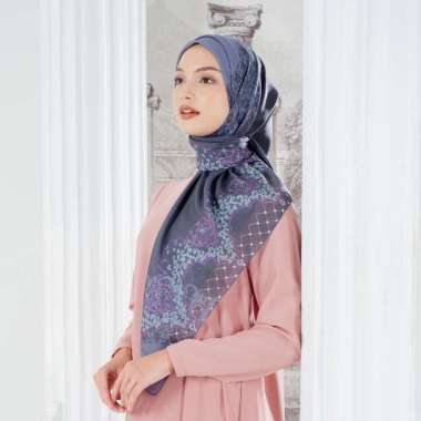 Kerudung Hijab Segiempat Motif With Box - Zoya FUGY Scarf - Voal Purple