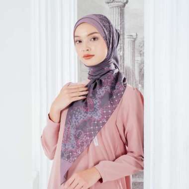 Kerudung Hijab Segiempat Motif With Box - Zoya FUGY Scarf - Voal Maroon