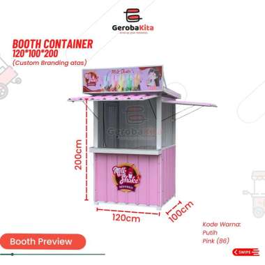 Booth Container 120x100x200 Custom Branding Atas