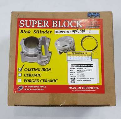 BLOK CAST IRON & FORGED PISTON BRT BLADE 125 SUPRA X 125 HELM IN FI KYZ 62.00 PISTON MENTAH