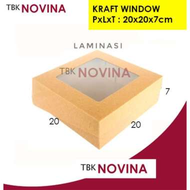 BOX DIECUT 20x20x5 / 20x20x7 / 25x12x7 / BOX KRAFT MIKA TALI / BOX KRAFT WINDOW KRF WIND 20x20x7