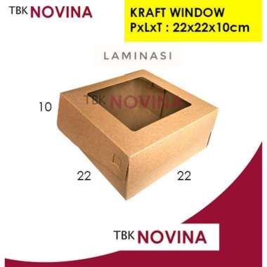 BOX DIECUT 20x20x5 / 20x20x7 / 25x12x7 / BOX KRAFT MIKA TALI / BOX KRAFT WINDOW KRF WIND 22x22x10