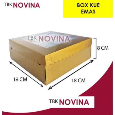 KOTAK KUE EMAS / BOX CAKE KUE TART GOLD / BOX KUE ULANG TAHUN 18 X 18 X 8