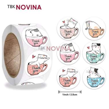 [STIKER CUTE 10 pcs ] STIKER THANK YOU CUTE LUCU / STIKER LABEL SEGEL 2.5cm KODE 080