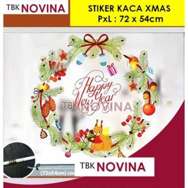STIKER NATAL DEKORASI KACA STIKER KACA NEW YEAR